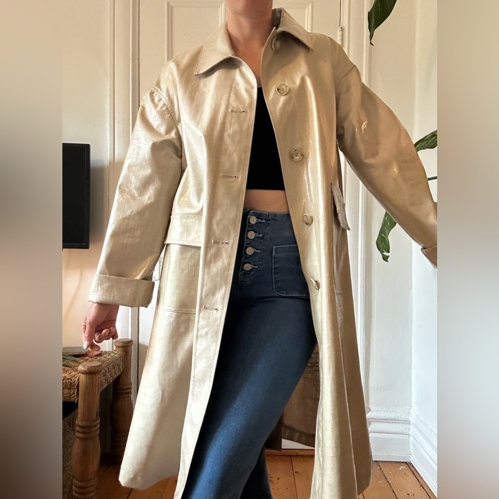 Stand Studio Rain coat, linen/Cream Trench Coat